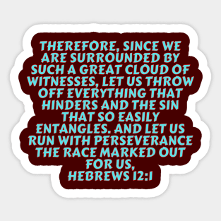 Bible Verse Hebrews 12:1 Sticker